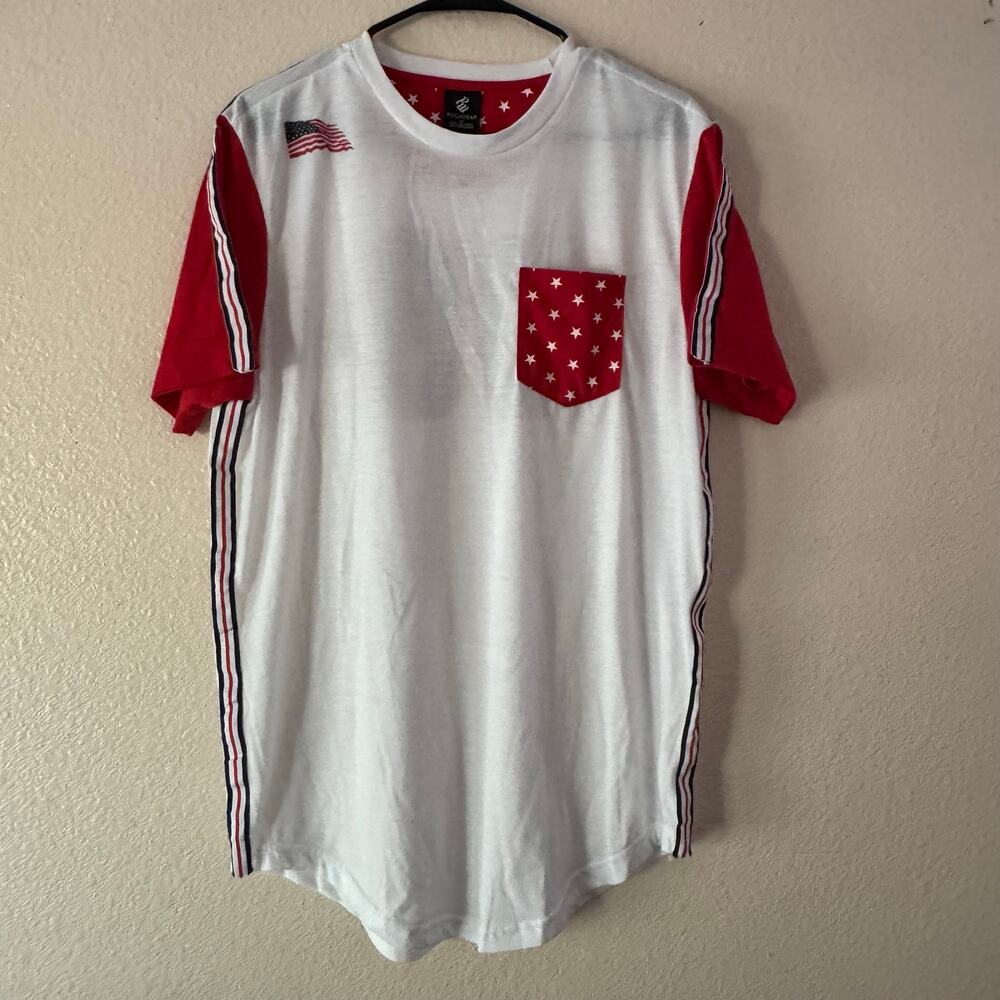 Rocawear Americana Stars & Stripes #99 Curved Hem Jersey T-Shirt - Size Medium